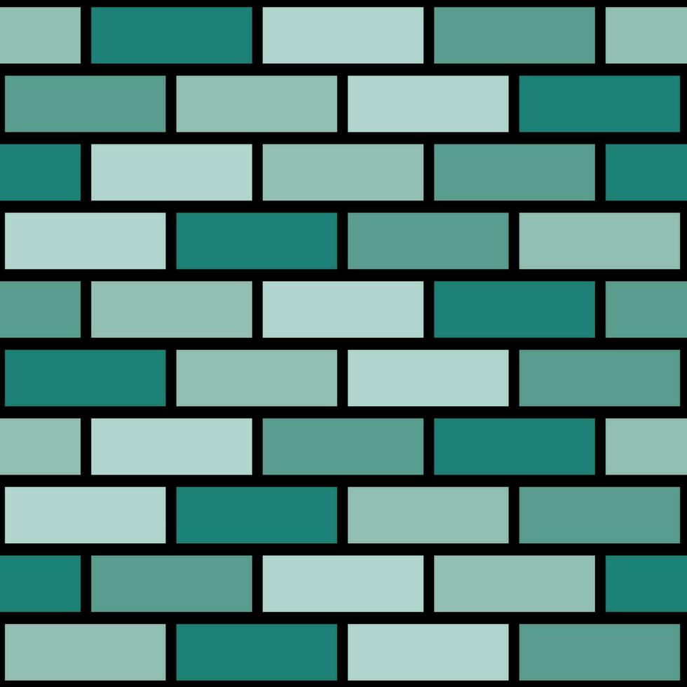 bundled seamless background with brick wall pattern in green tones vector