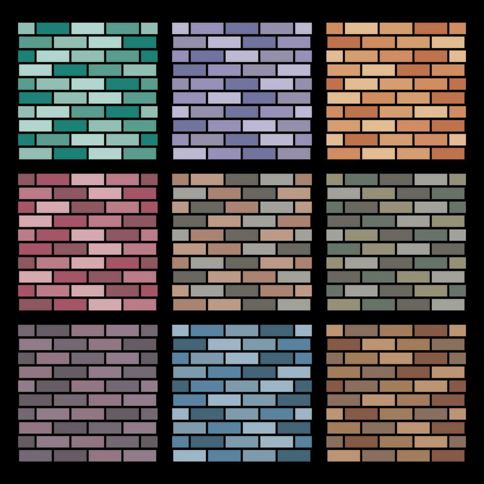 bundle brick wall seamless background vector