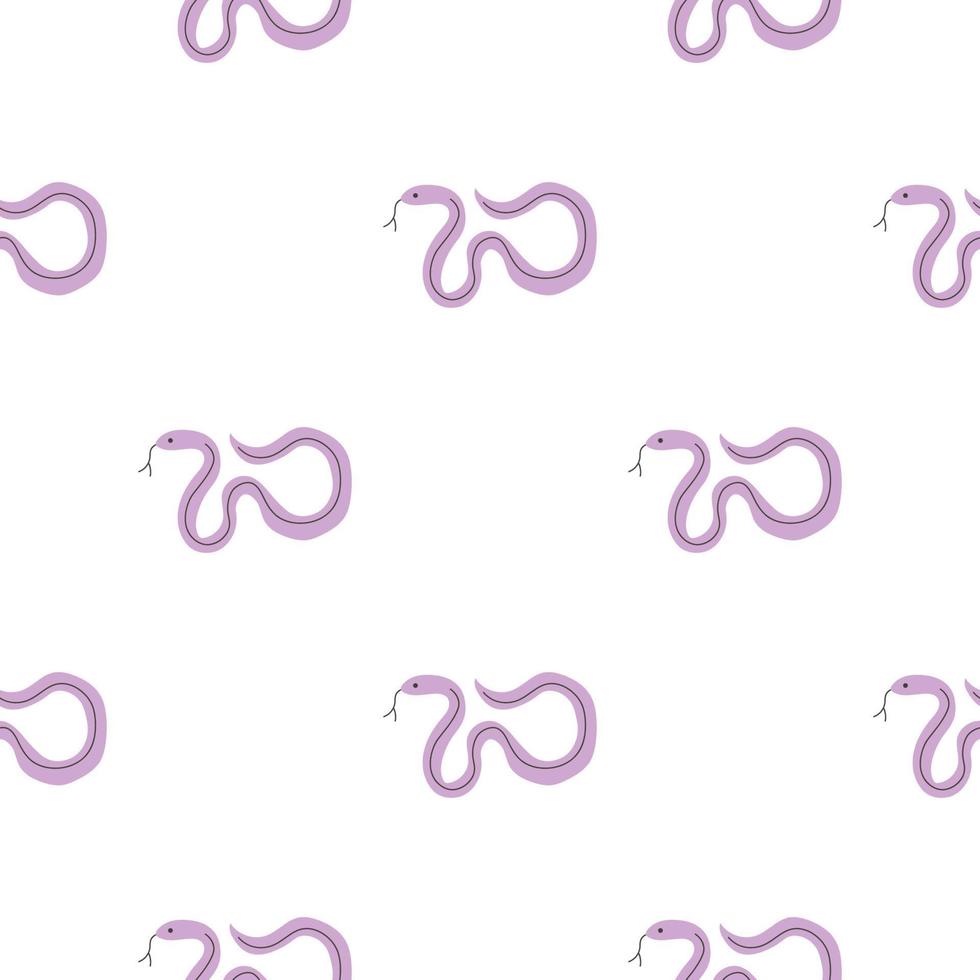 Snakes seamless pattern. Snakes elongated, legless, carnivorous reptiles. Wild West theme. Hand drawn colored trendy Vector illustration. Wildlife concept.