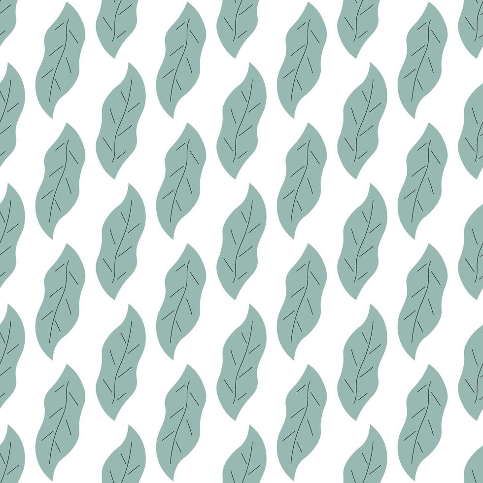 Leafs seamless pattern. Vector hand drawn botanical illustration. Pretty scandi style for fabric, textile, wallpaper. Digital paper in white background