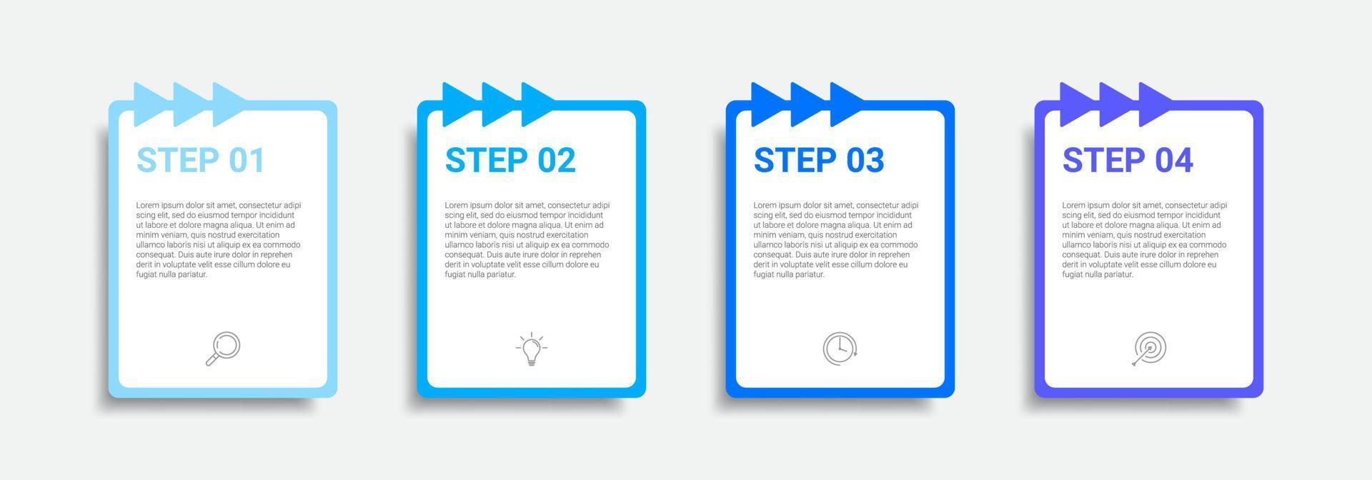 diseño infográfico con iconos y 4 opciones o pasos. para proceso de negocio vector