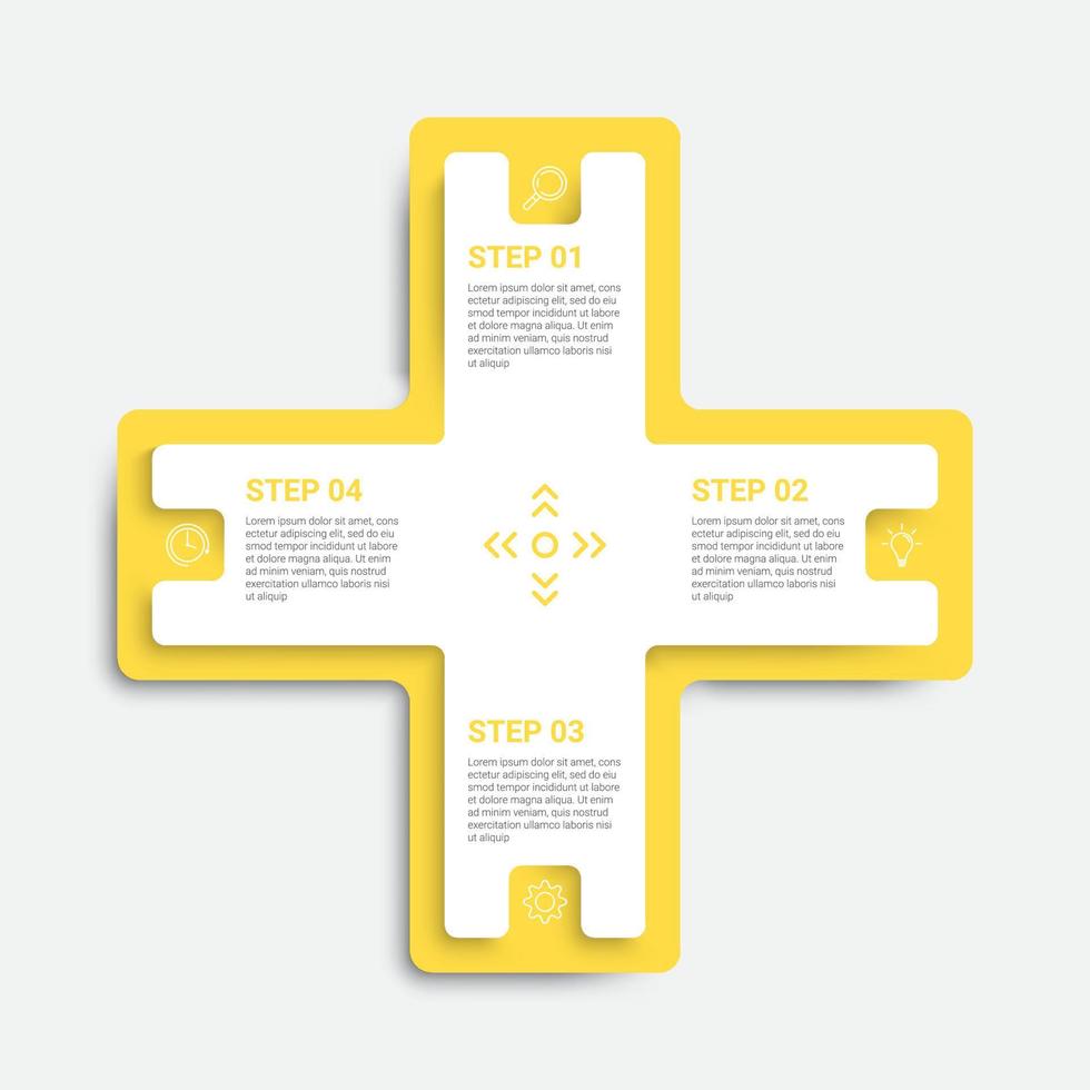 timeline infographic design with icons and 4 options or steps. infographics for business concept vector