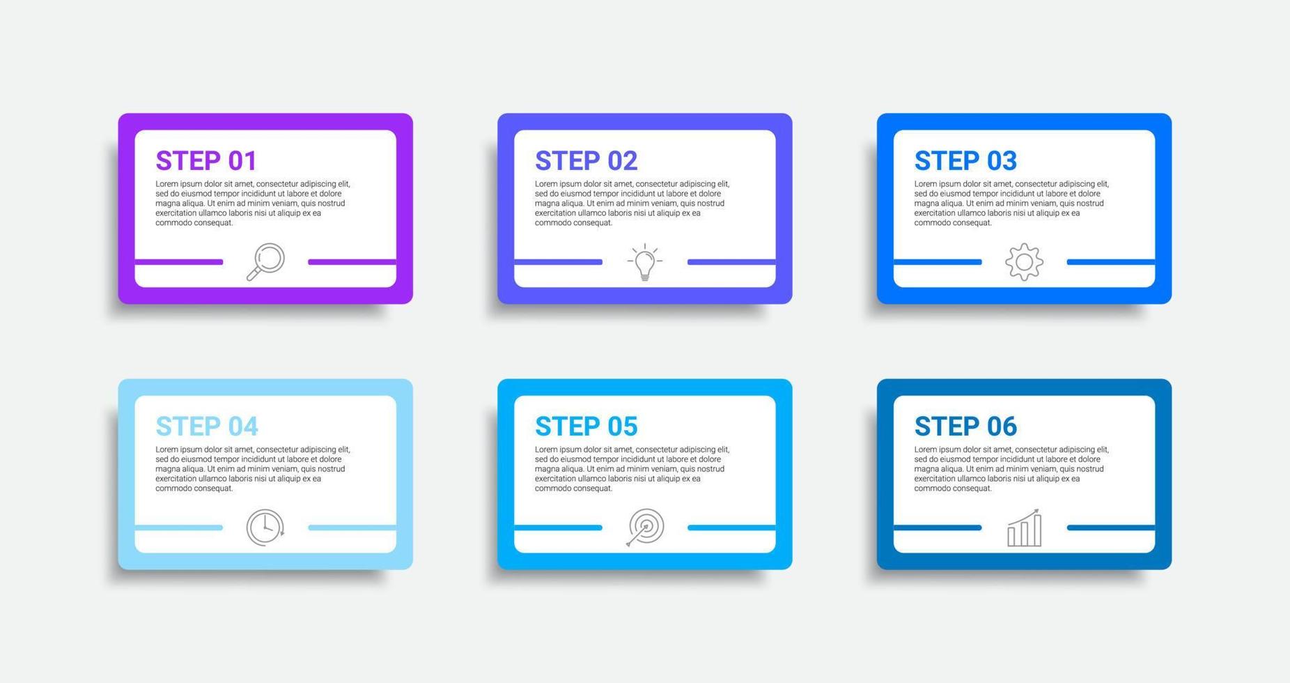 diseño infográfico con iconos y 6 opciones o pasos. infografía para el concepto de negocio vector