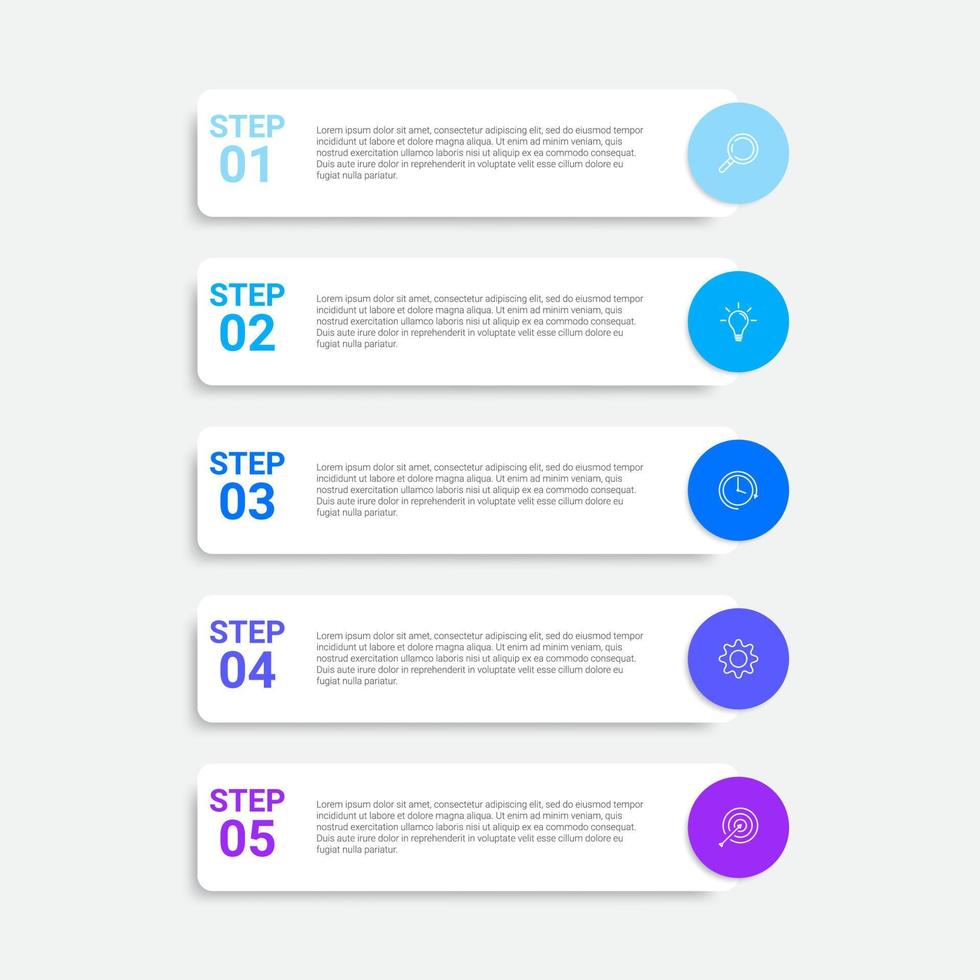 diseño infográfico de línea de tiempo con iconos y 5 opciones o pasos. infografía para el concepto de negocio vector