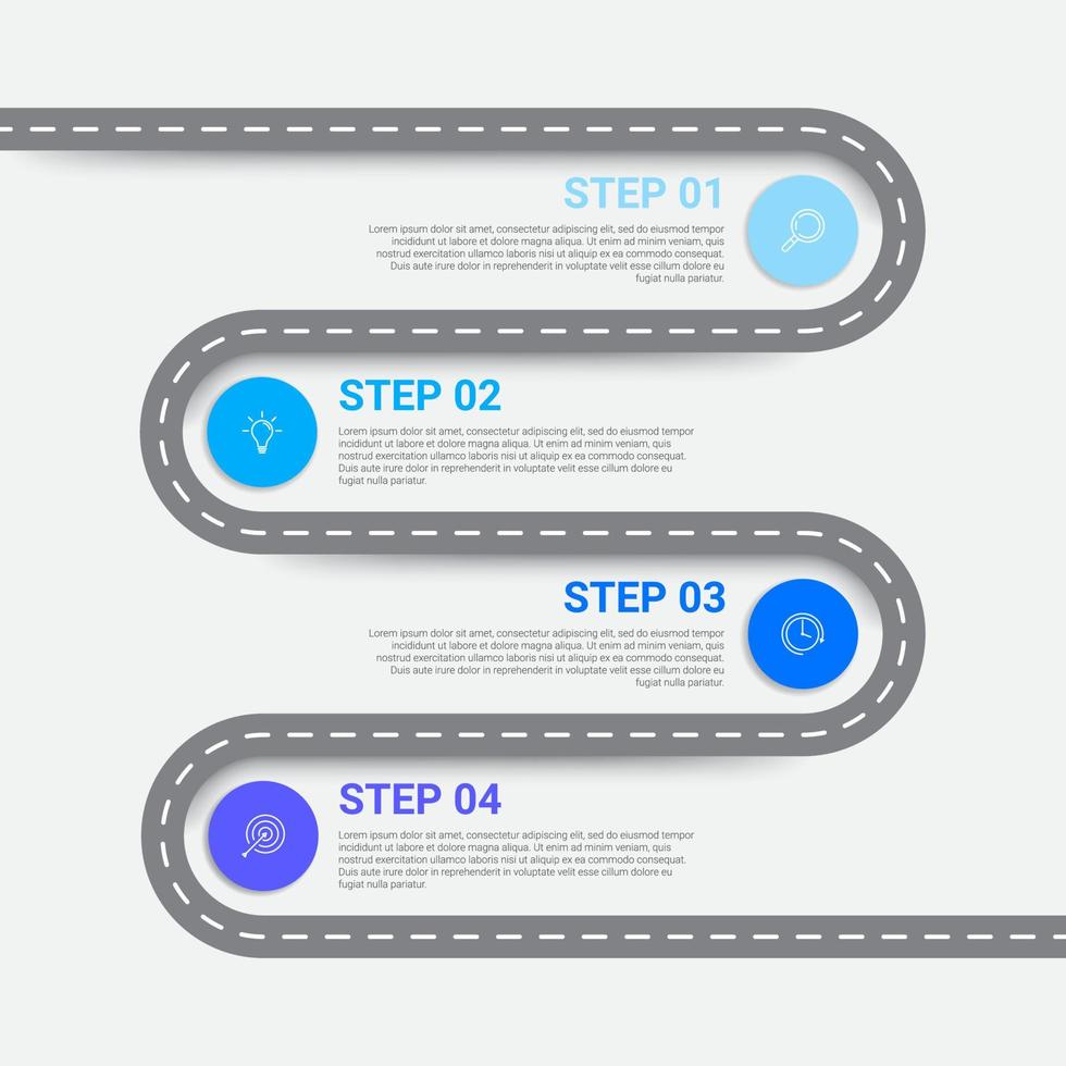 diseño infográfico de línea de tiempo con iconos y 4 opciones o pasos. infografía para el concepto de negocio vector