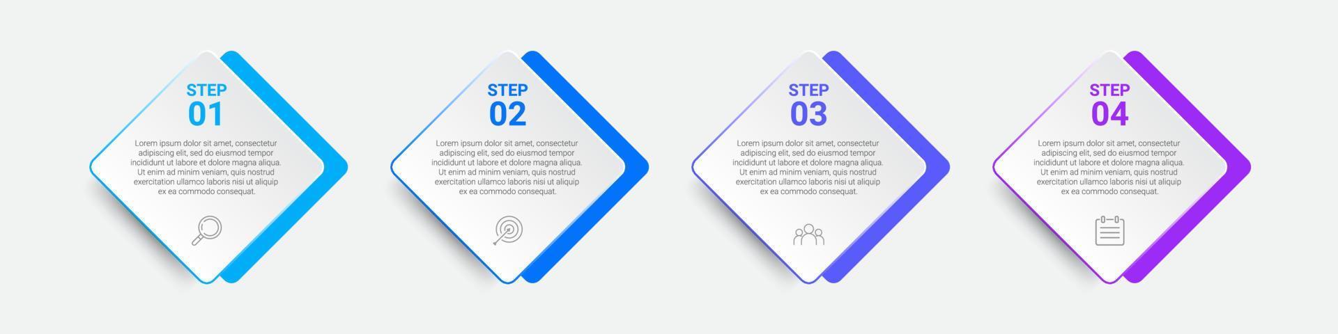 timeline infographic design with icons and 4 options or steps. infographics for business concept vector