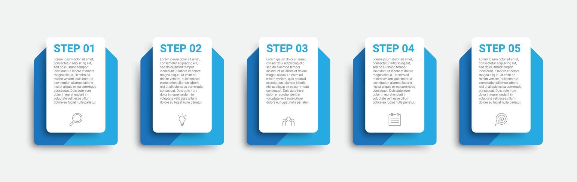 diseño infográfico con iconos y 5 opciones o pasos. infografía para el concepto de negocio vector