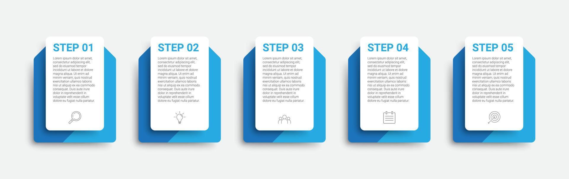 diseño infográfico con iconos y 5 opciones o pasos. infografía para el concepto de negocio vector