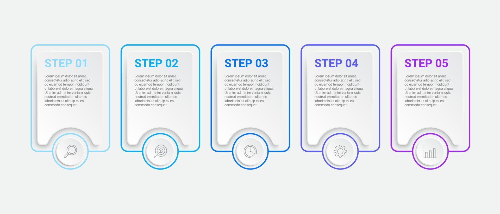 diseño infográfico con iconos y 5 opciones o pasos. infografía para el concepto de negocio vector