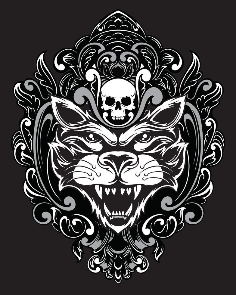 cat artwork illustration and t shirt design Premium Vector