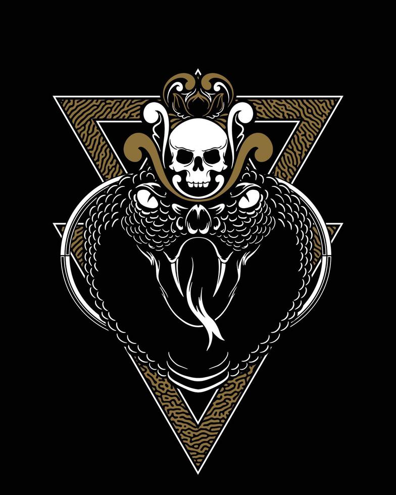 ilustración de ilustraciones de serpiente víbora y diseño de camiseta vector premium