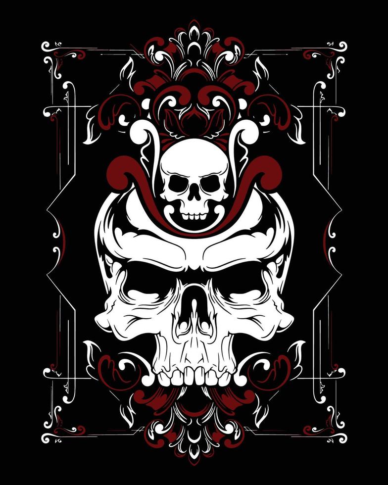 Skull artwork illustration and t shirt design Premium Vector