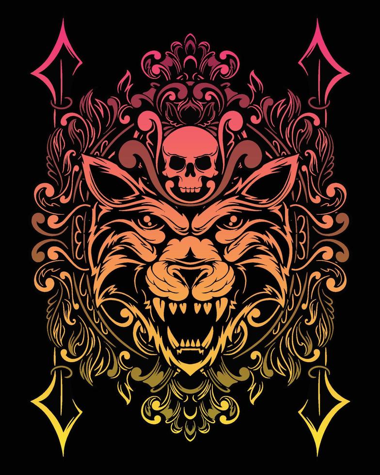 Tiger artwork illustration and t shirt design Premium Vector