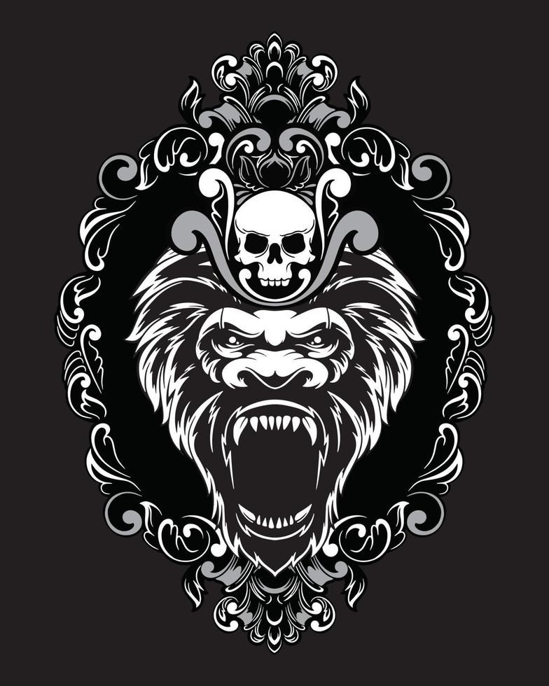 Kong artwork illustration and t shirt design Premium Vector