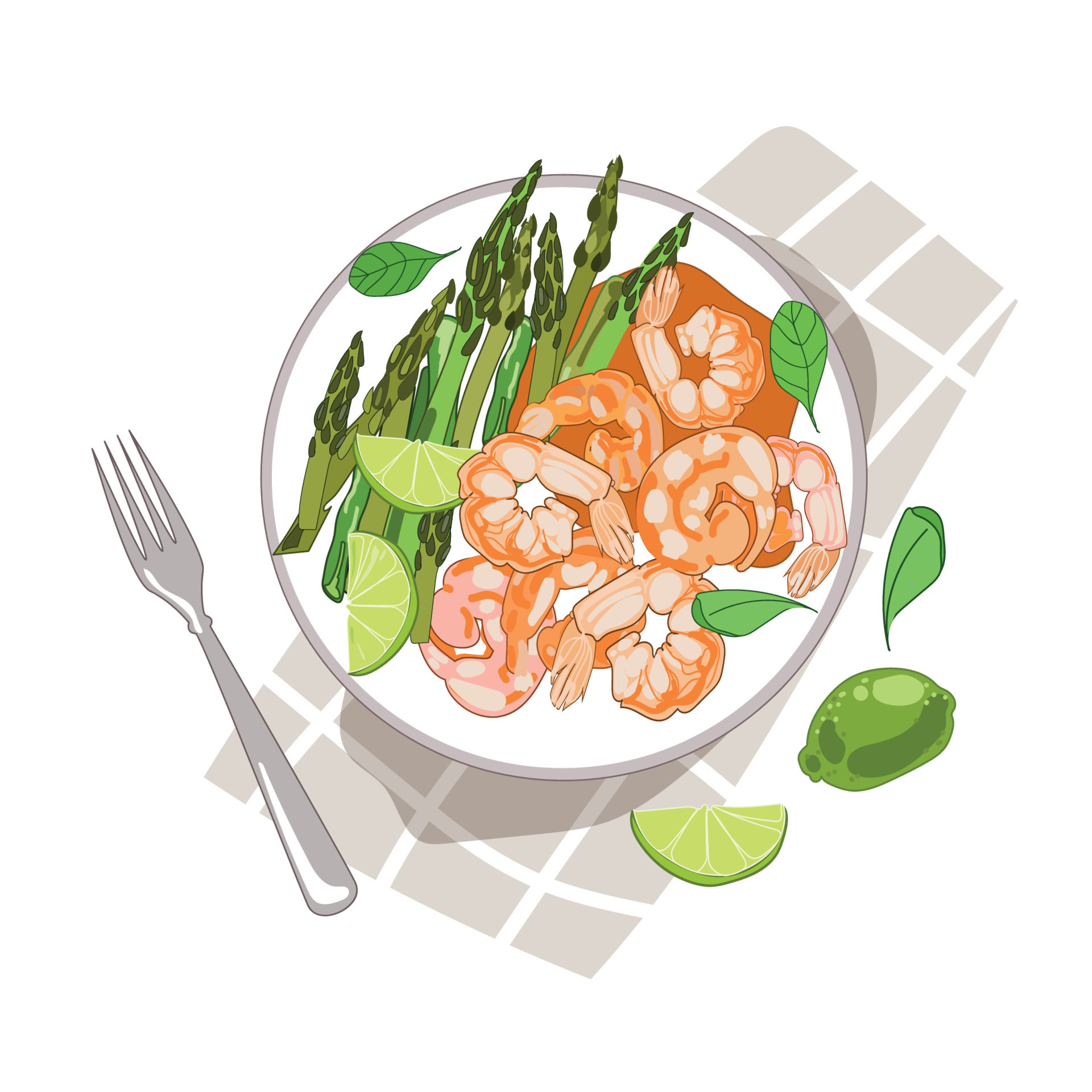 Sketch of tasty cooked dinner on a plate Vector Image