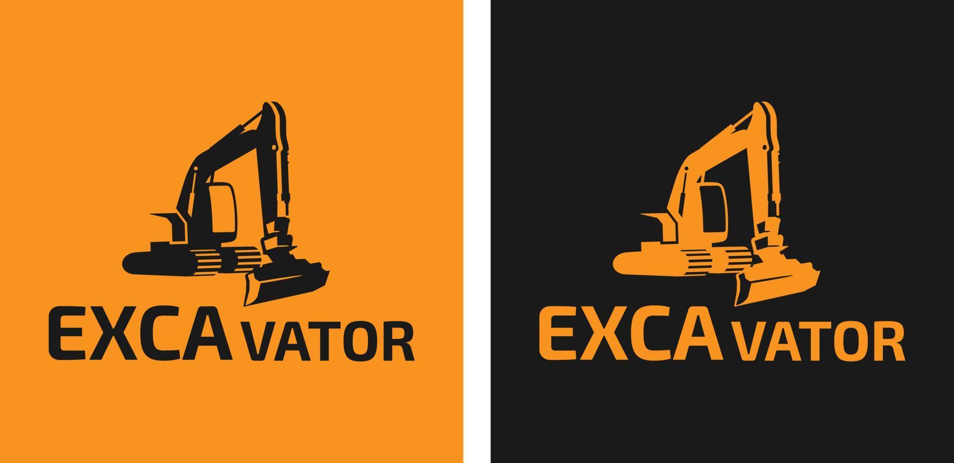 Logo for a construction company. Excavator logo. Linear logo. vector