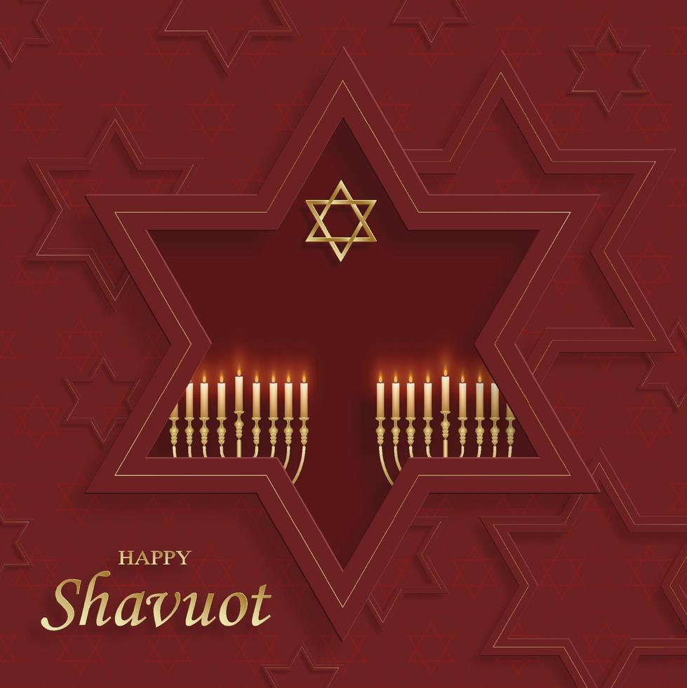 Happy Shavuot card with nice and creative jewish symbols vector