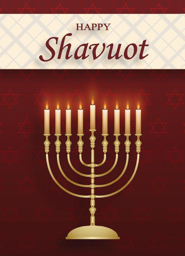 Happy Shavuot card with nice and creative jewish symbols vector