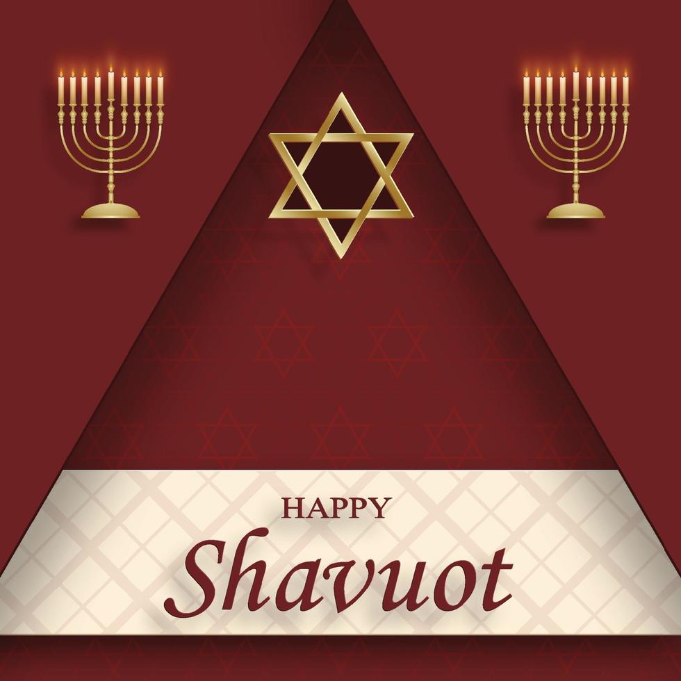 Happy Shavuot card with nice and creative jewish symbols vector