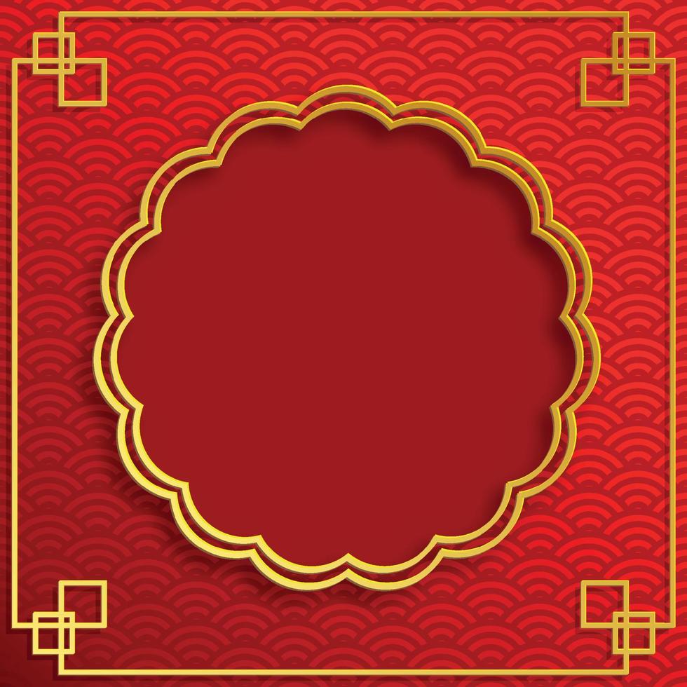marco chino con elementos asiáticos orientales sobre fondo de color, vector