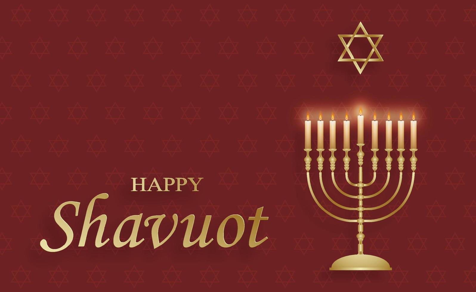 Happy Shavuot card with nice and creative jewish symbols vector