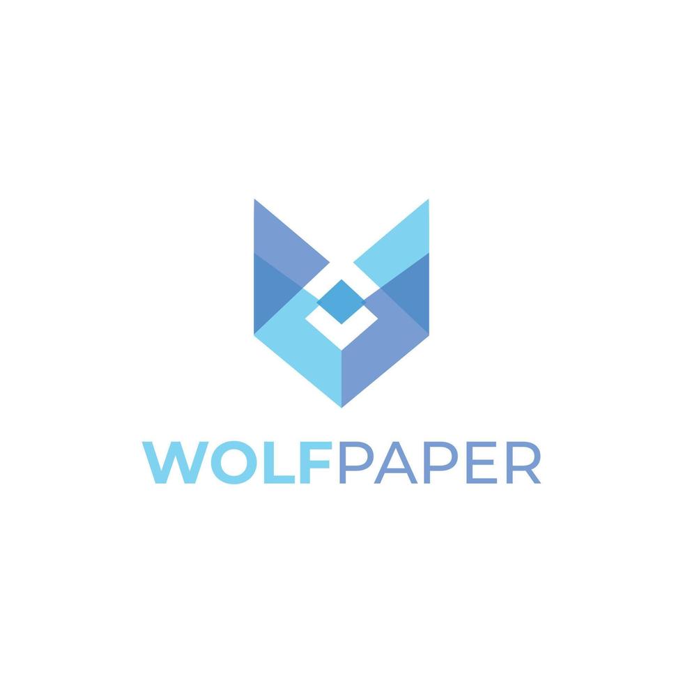 logotipo de plegado de papel que forma un lobo vector