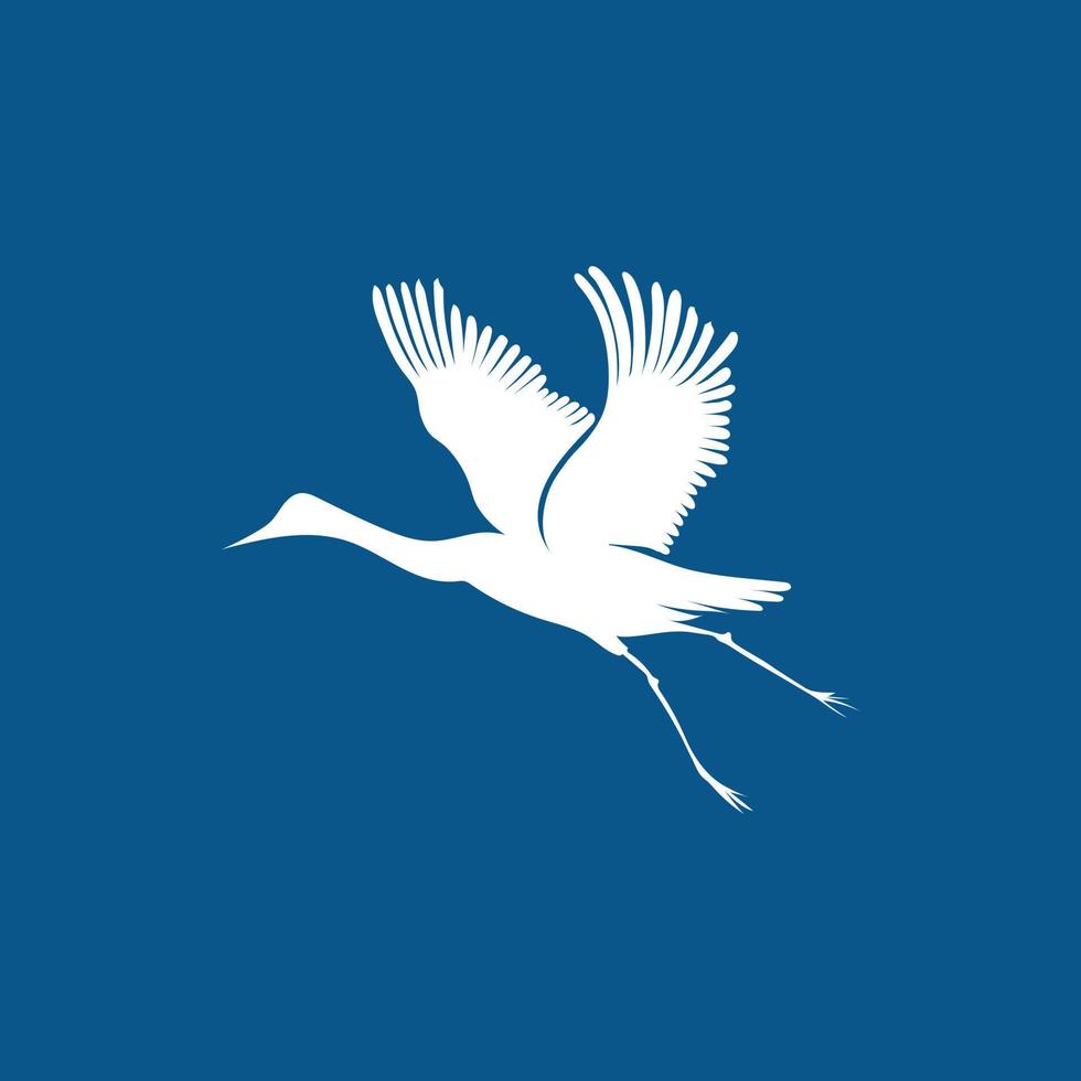 logo of an egret flying in search of prey vector