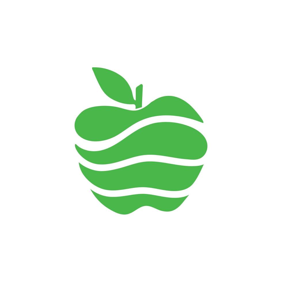 logotipo de corte de manzana verde en estilo abstracto vector