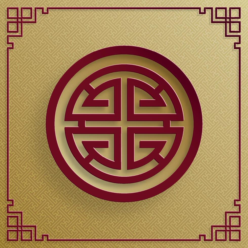 marco chino con elementos asiáticos orientales sobre fondo de color vector