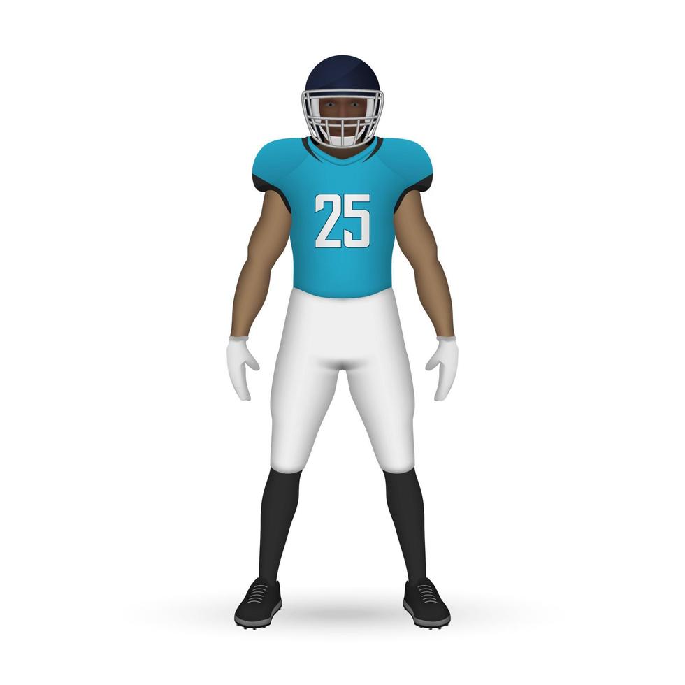 3D realistic American football player vector