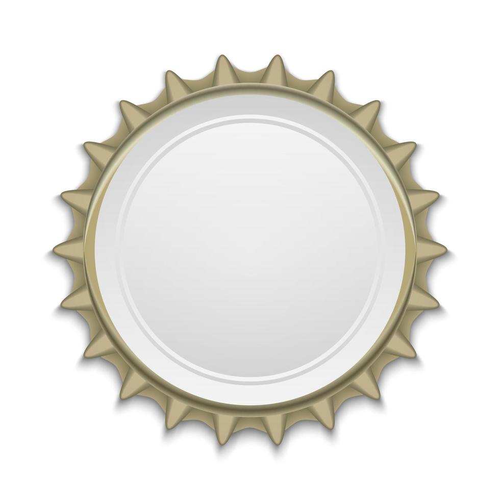 Metallic bottle cap on white background. vector