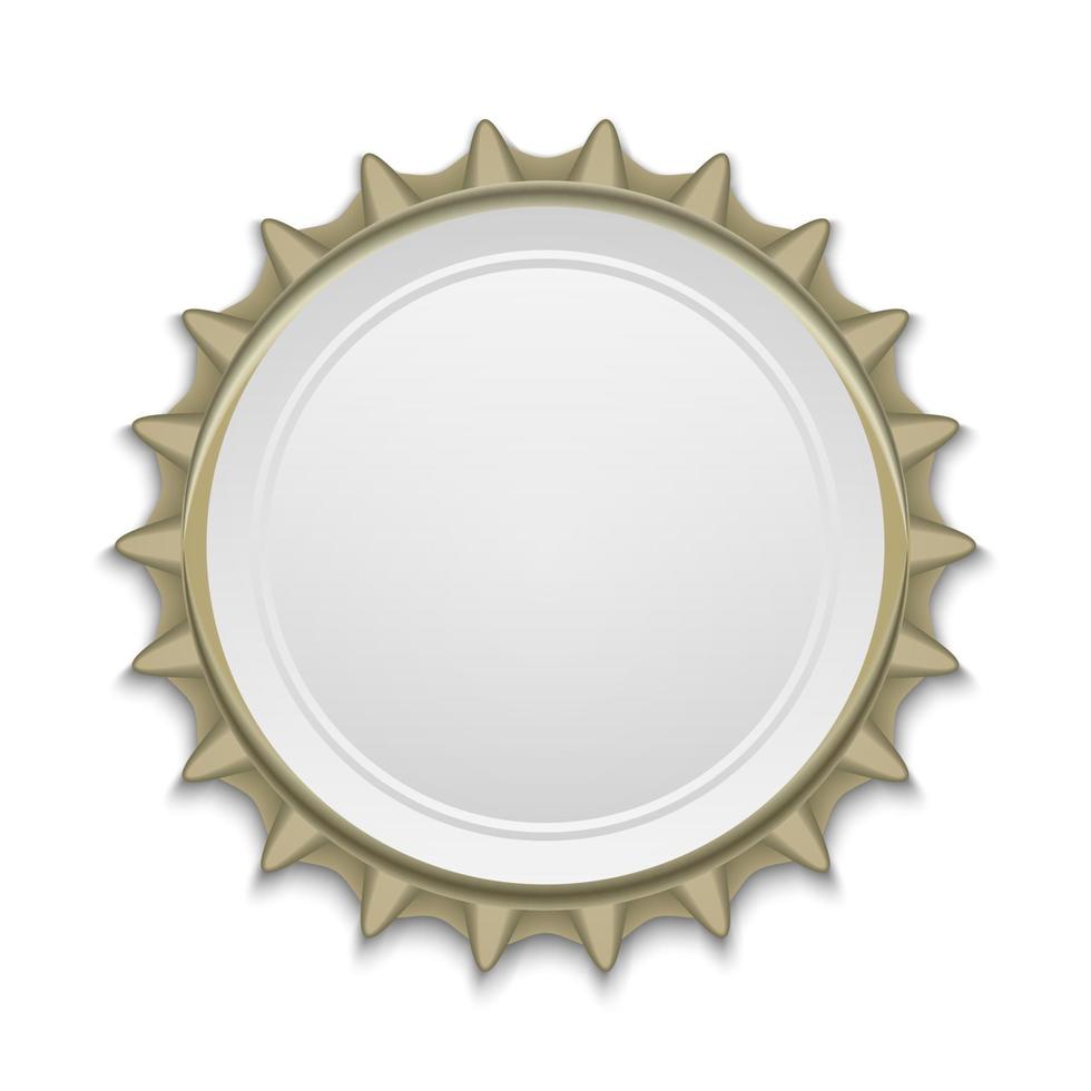 Metallic bottle cap on white background. vector