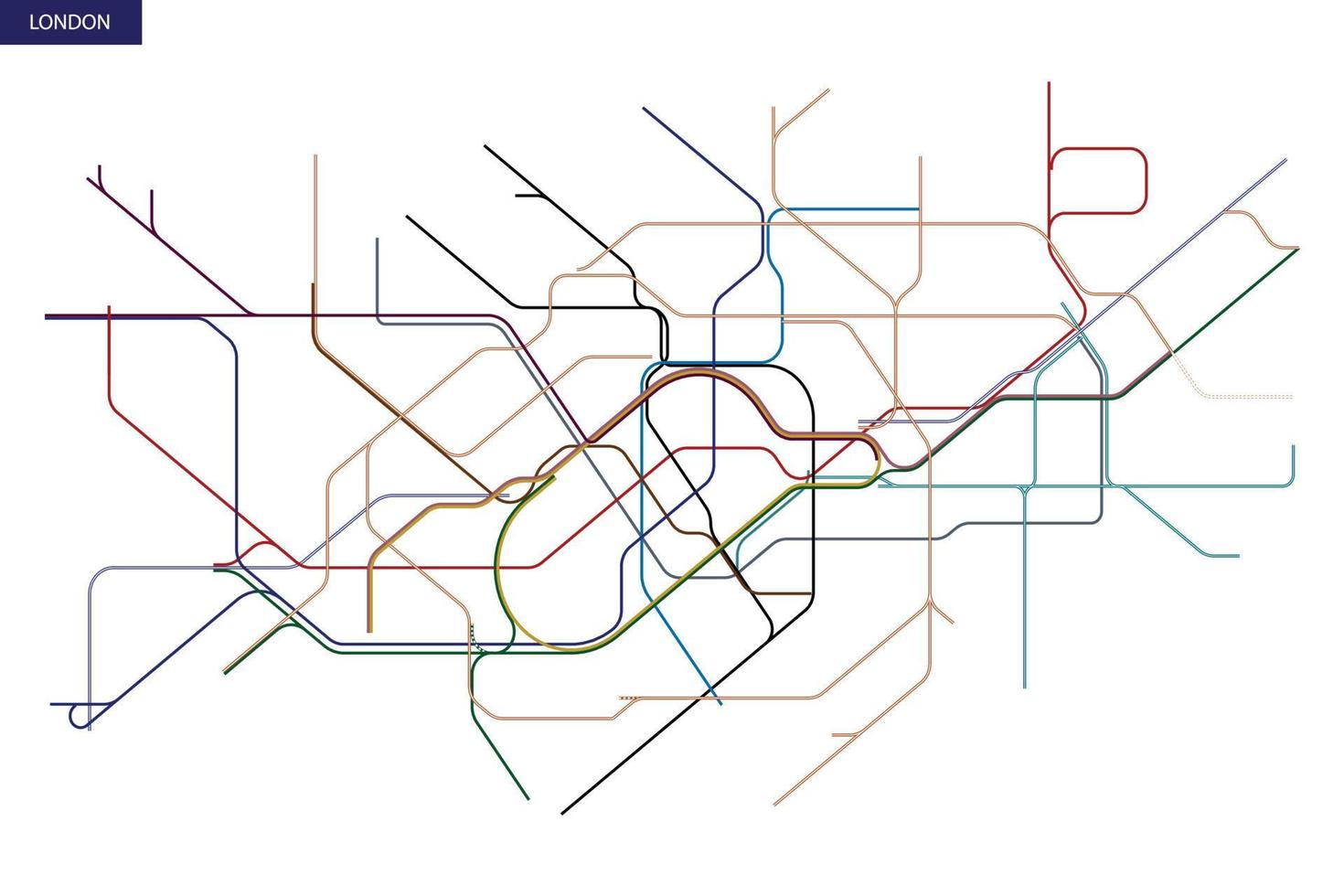 map of the London Underground vector