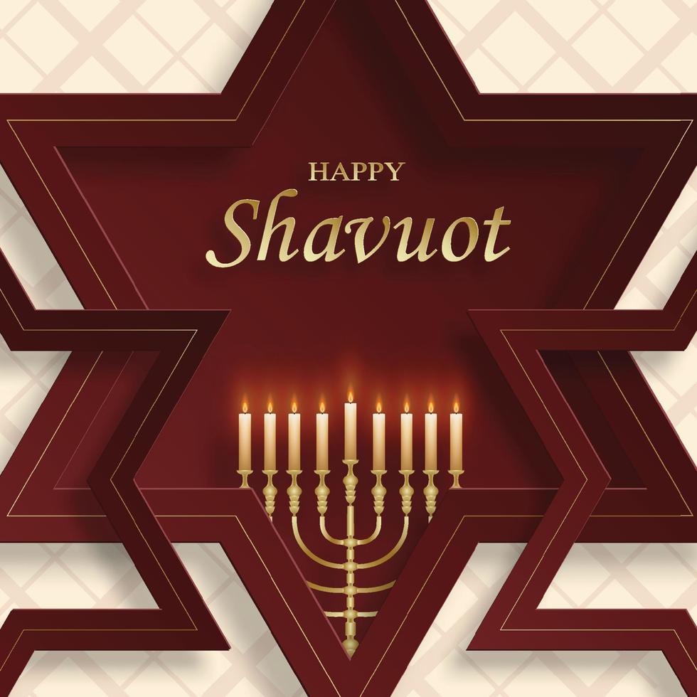 Happy Shavuot card with nice and creative jewish symbols vector