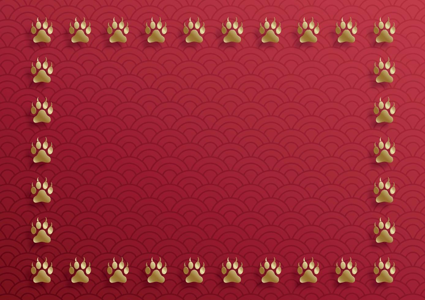 Chinese frame with oriental Asian elements on color background vector