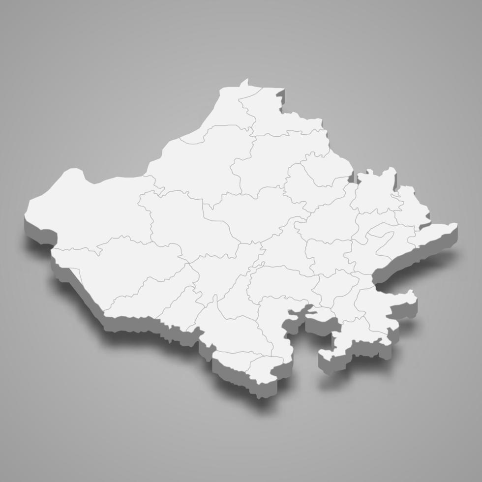 3d map state of India vector