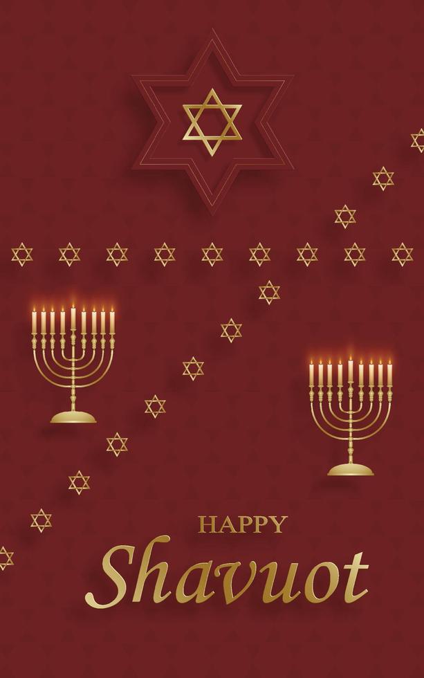 Happy Shavuot card with nice and creative jewish symbols vector