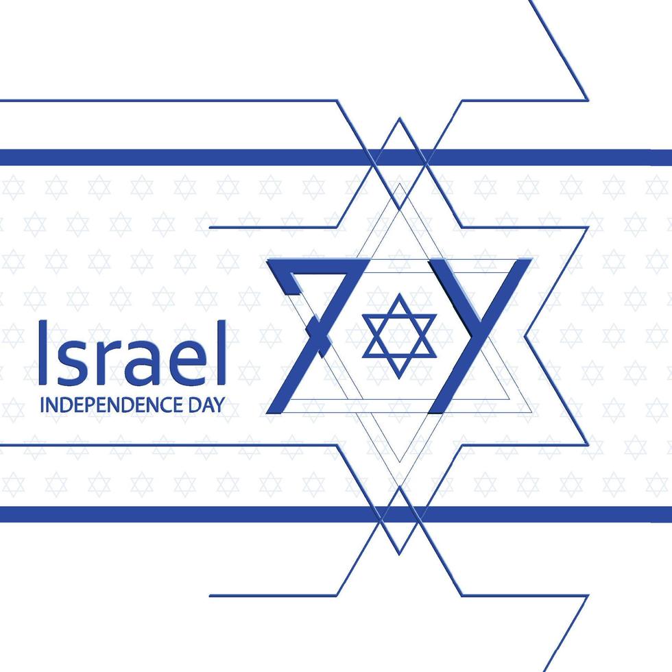 feliz día de la independencia de israel por 74 años festivos aniversario nacional de israel vector
