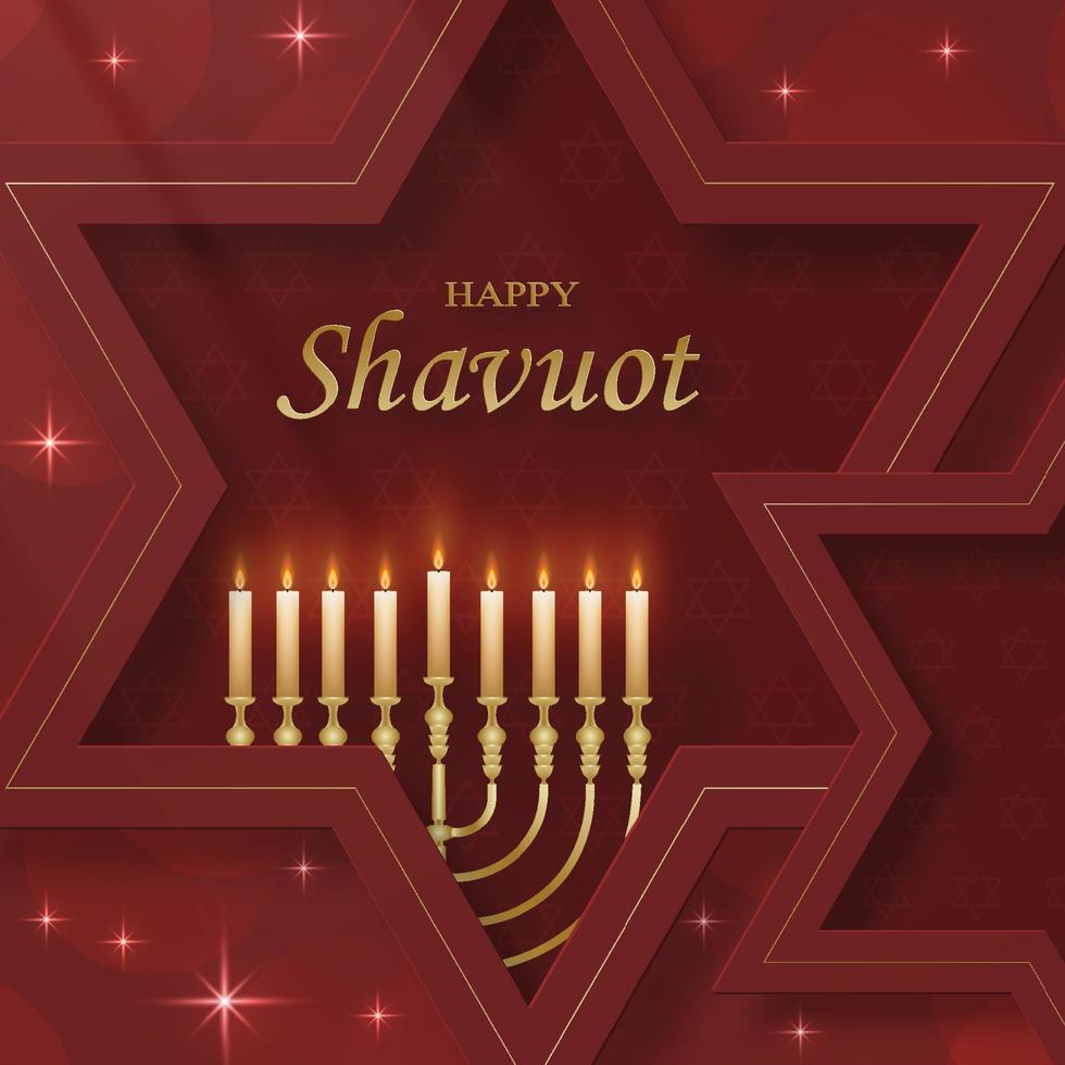 Happy Shavuot card with nice and creative jewish symbols vector