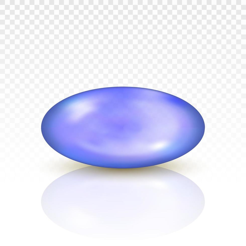 cápsula de píldora azul de aceite. ilustración vectorial vector