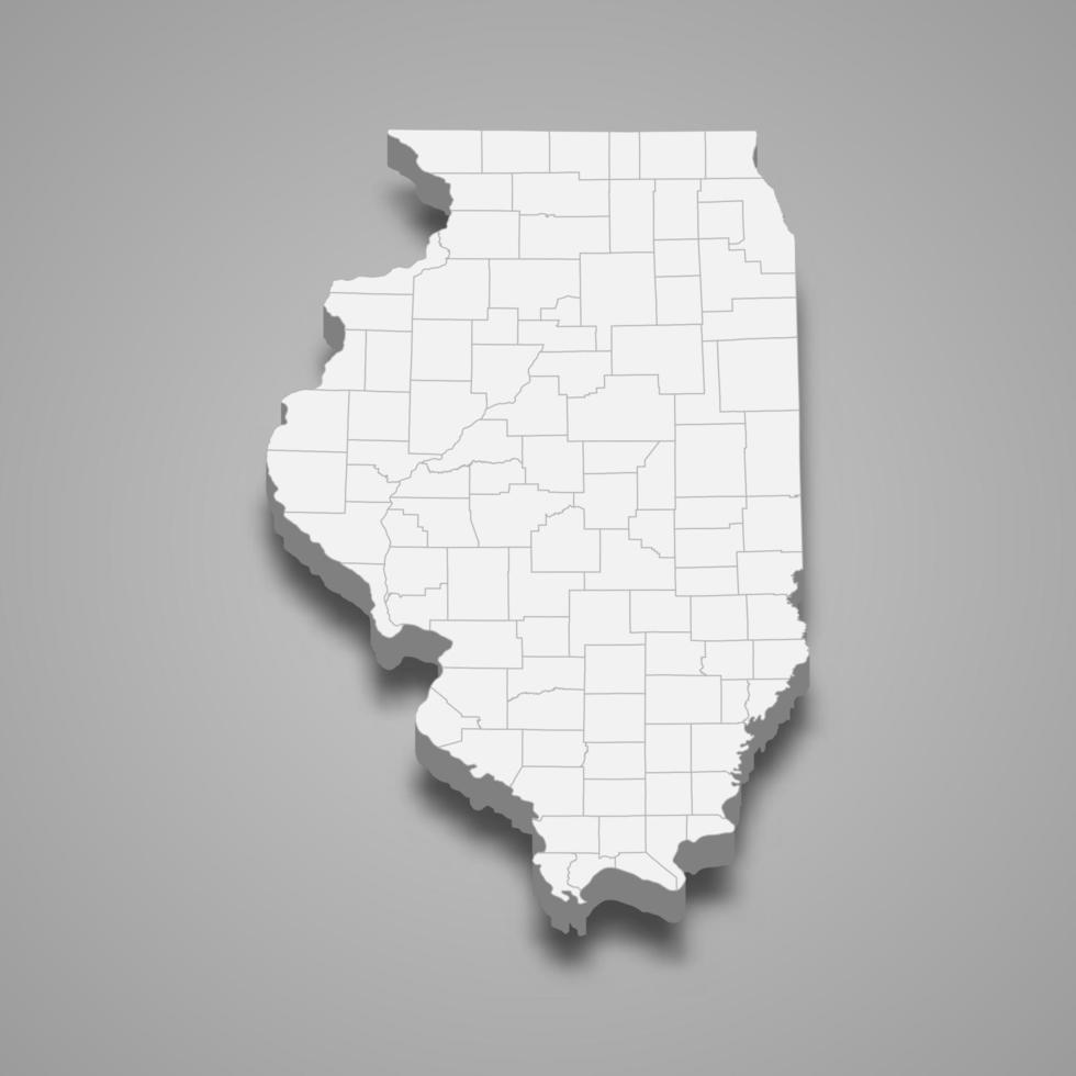 3d map state of United States vector