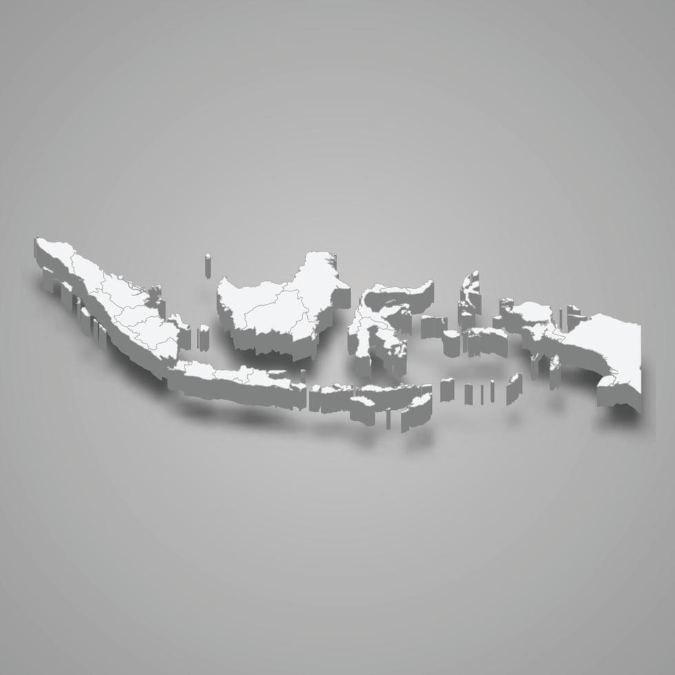 3d map with borders Template for your design vector