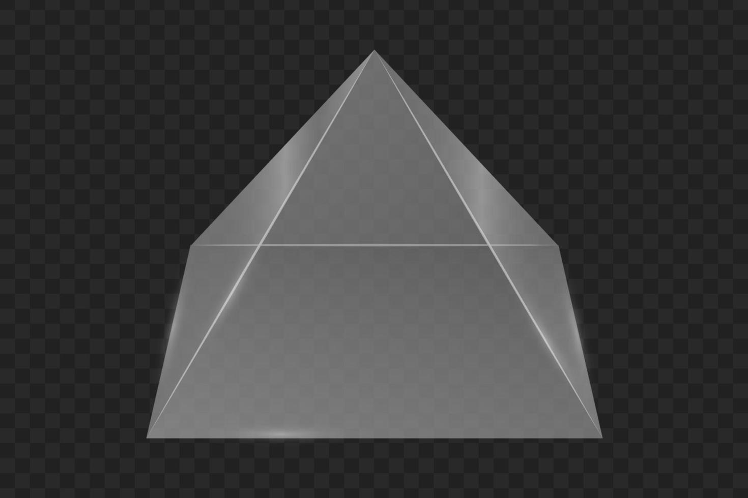 Glass prism pyramid. vector