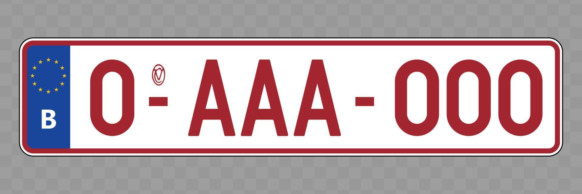 Vehicle number plate vector