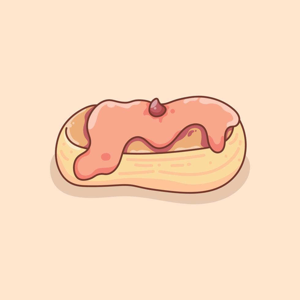 Hand Drawn Delicious Bakery With Jelly Cream on Top vector