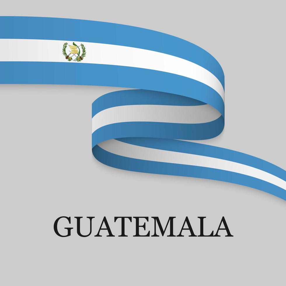 Waving ribbon or banner with flag vector