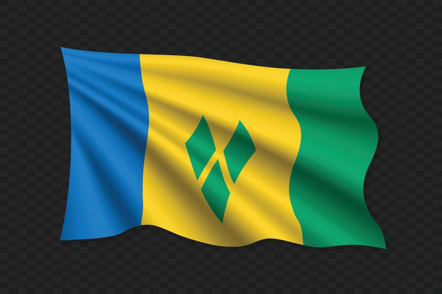 bandera ondeante 3d vector