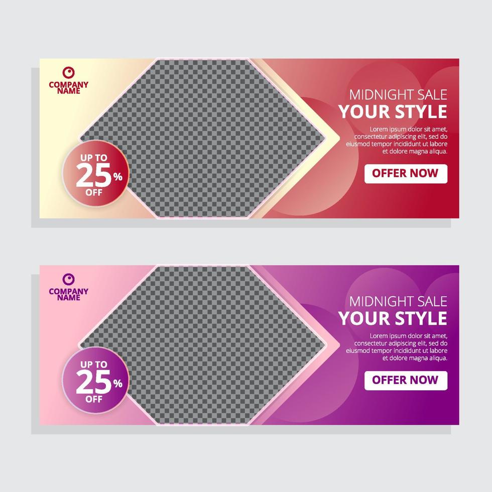 Fashion Banner for midnight sale vector