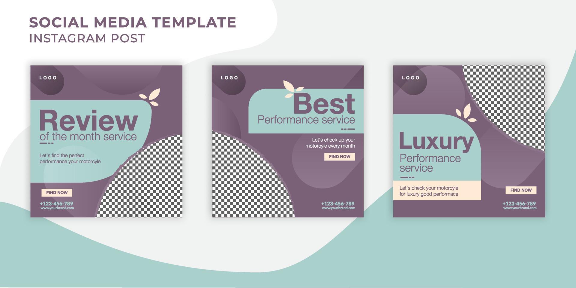 Good Performance Motorcycle social media post banner template. vector