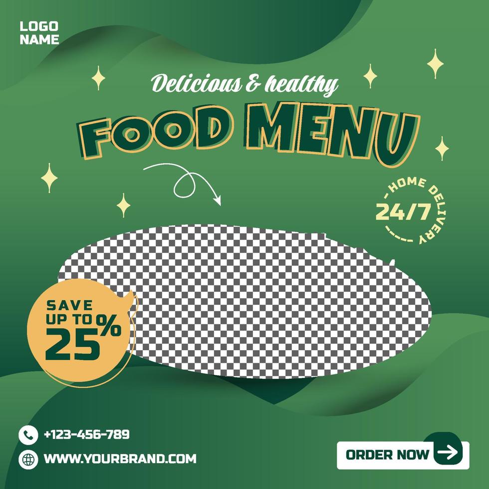 Food menu restaurant promotion social media post instagram premium facebook banner template vector